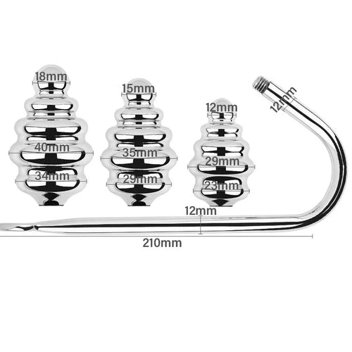 Anal Hooks 8826 Set Anal Screw-in GreatBenefit Ribbed Hook 0119